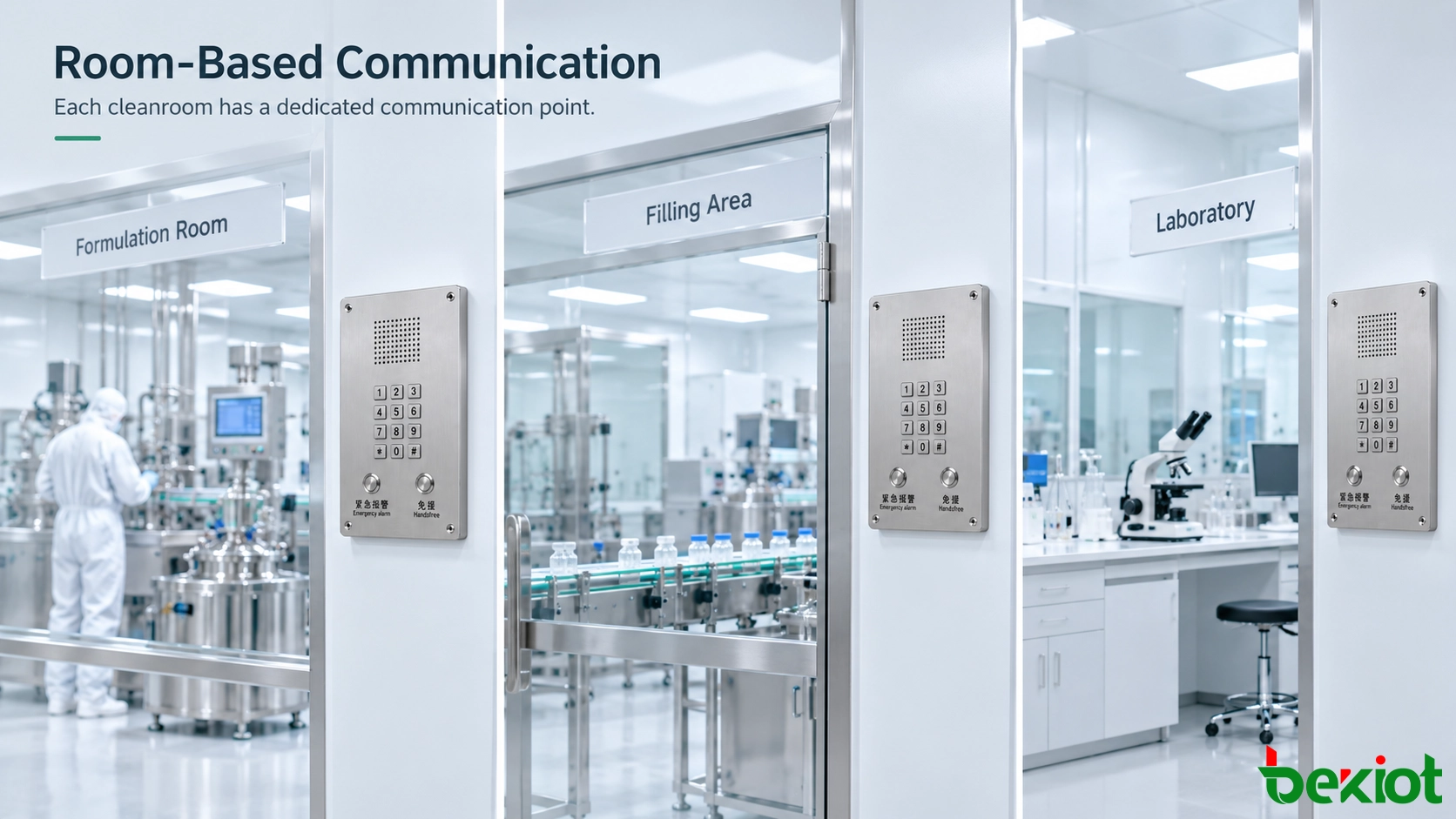 Pontos de comunicação telefônica em áreas de produção controladas